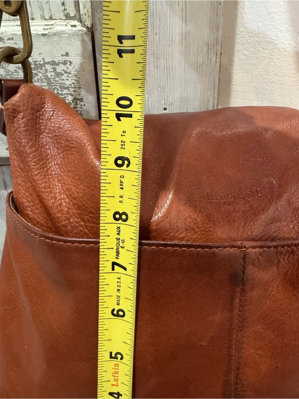 Margot New York Leather Hobo Tote Bag Double Zipper